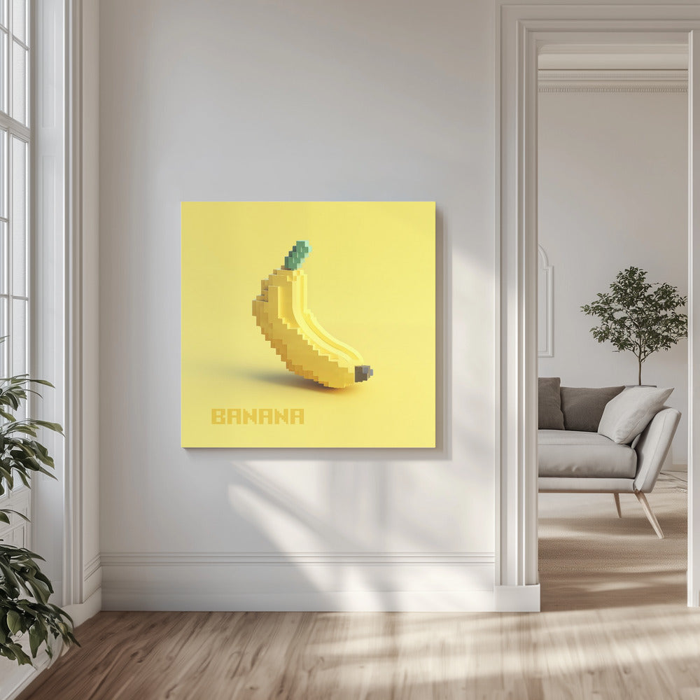 Pixelated Stylized Banana | Canvas