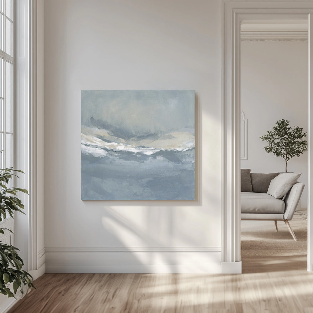 Serene Rolling Waves Beneath a Tranquil Sky | Canvas