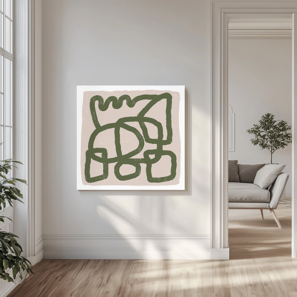 Line drawing green | Canvas