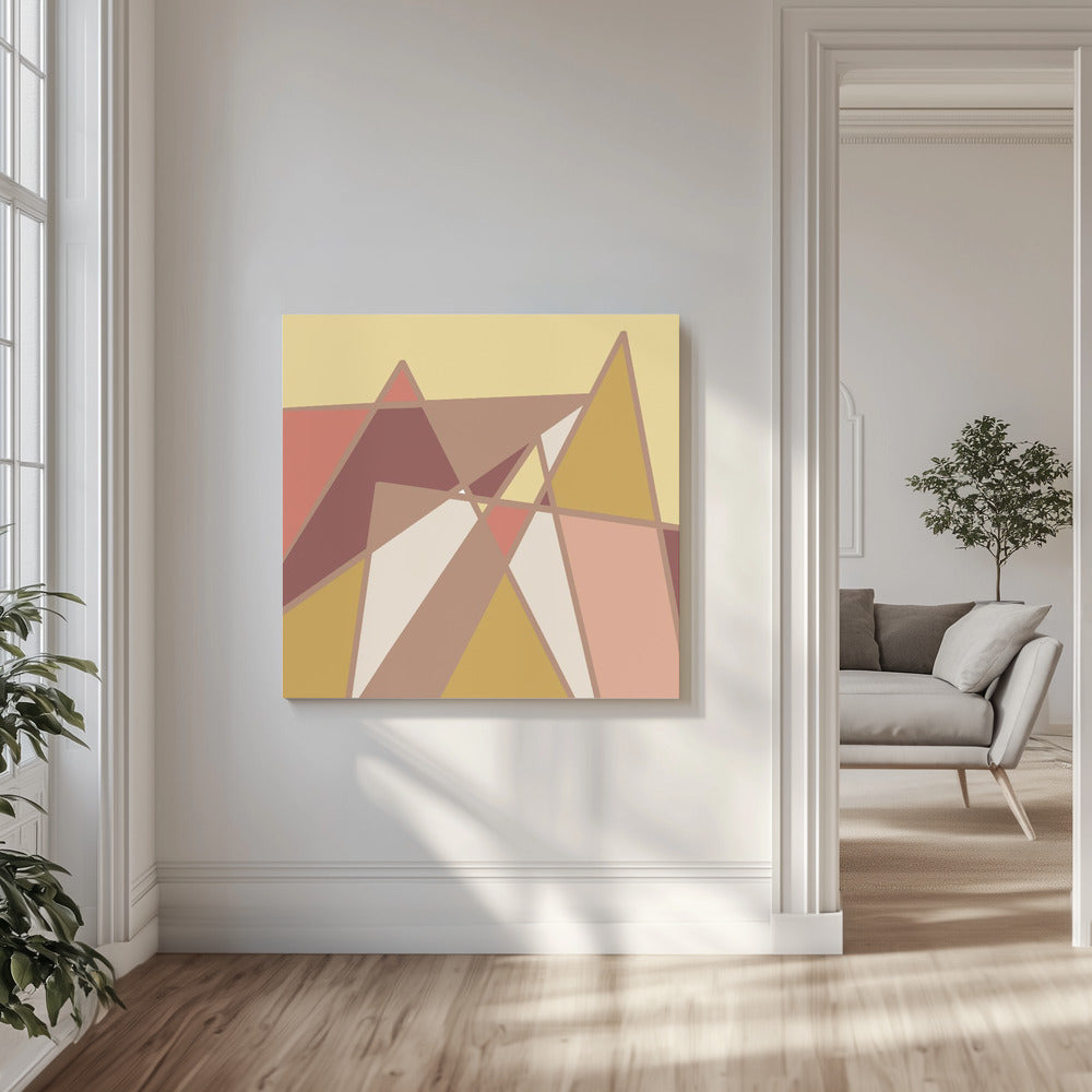 Golden abstract mountains | Canvas