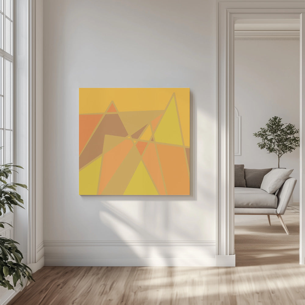 Golden abstract mountains | Canvas
