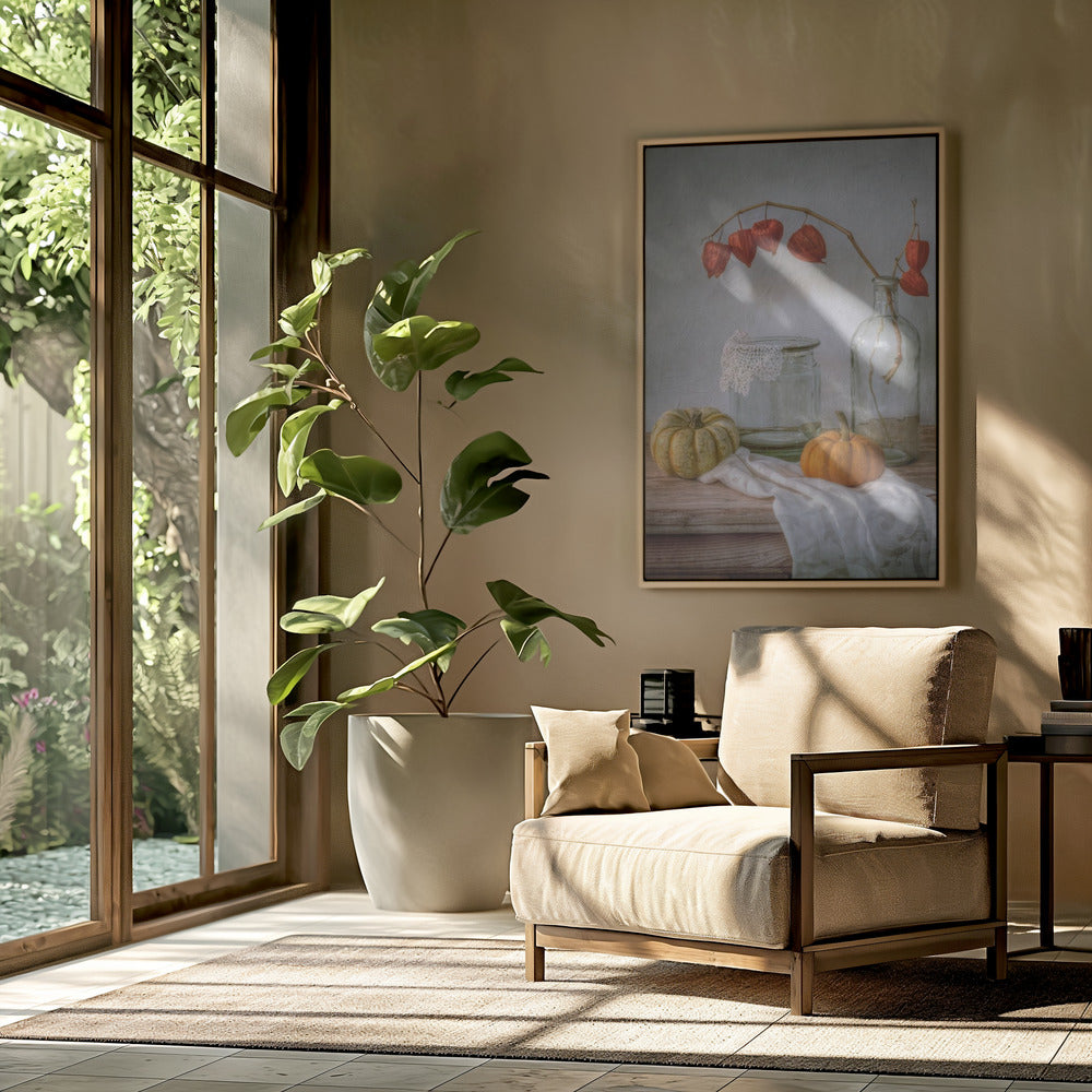 Still life with Physalis and Pumpkin | Poster