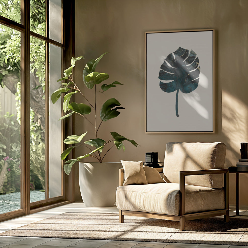 Monstera Marble Green | Poster