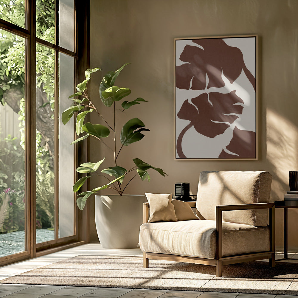 Monstera Canvas Brown | Poster