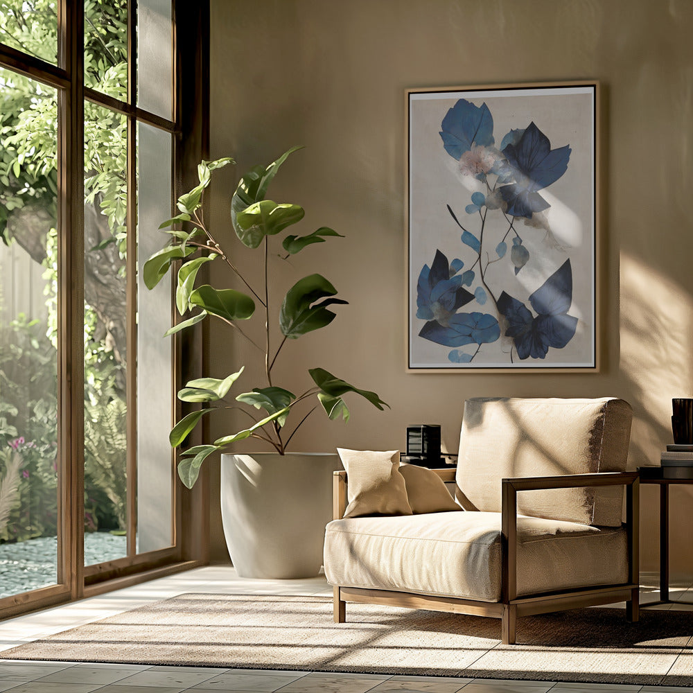 Blue Dry Flowers | Poster