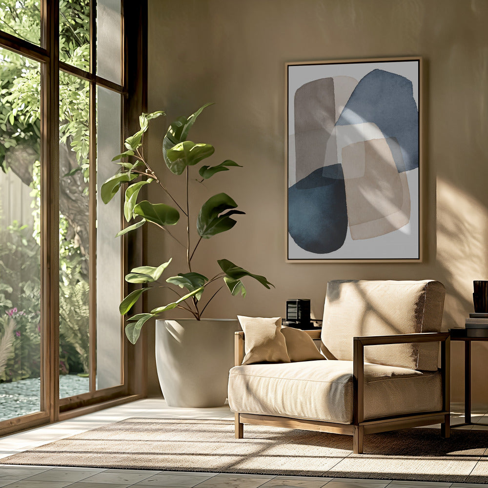 Blue Brown Blocks | Poster