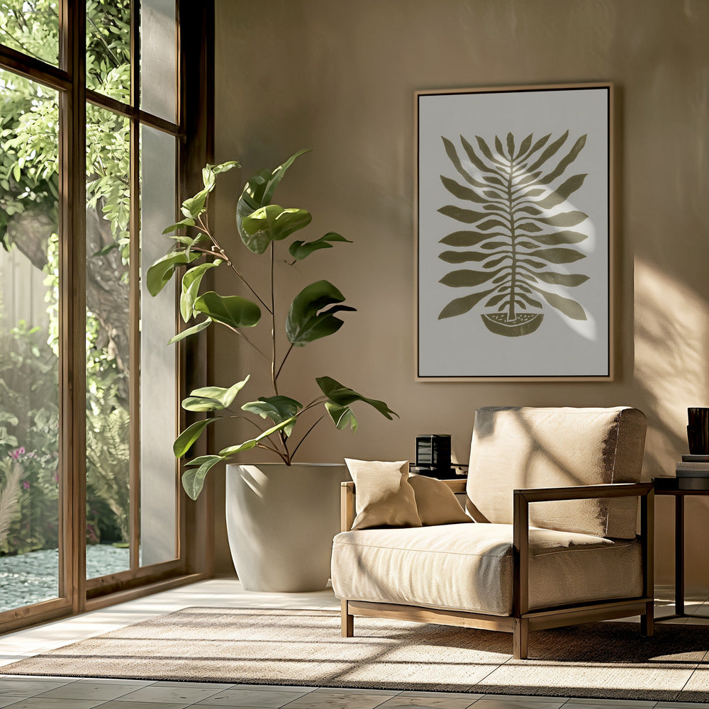 ne Hundred-Leaved Plant #22 / Lino Print | Poster