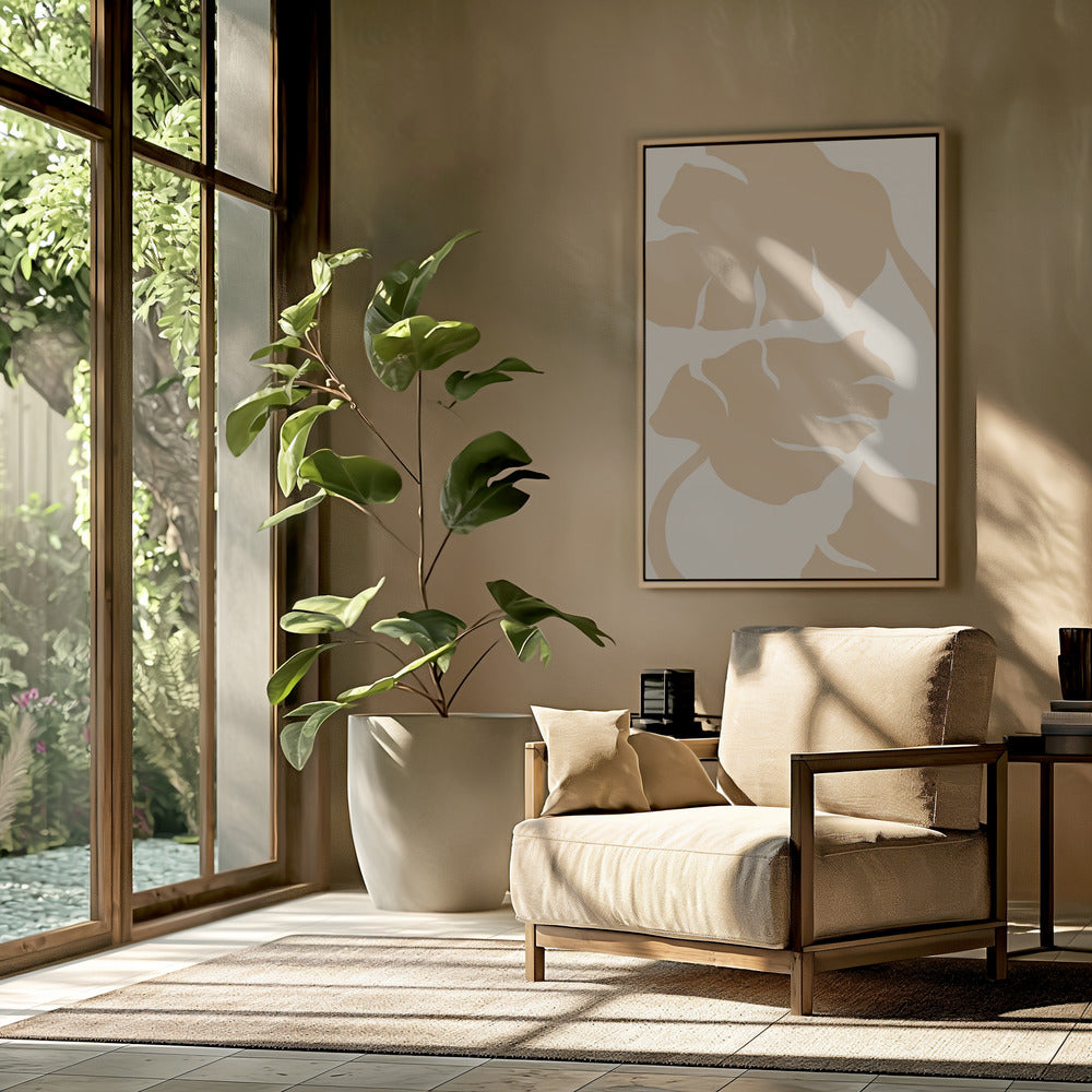 Monstera Soft orange | Poster