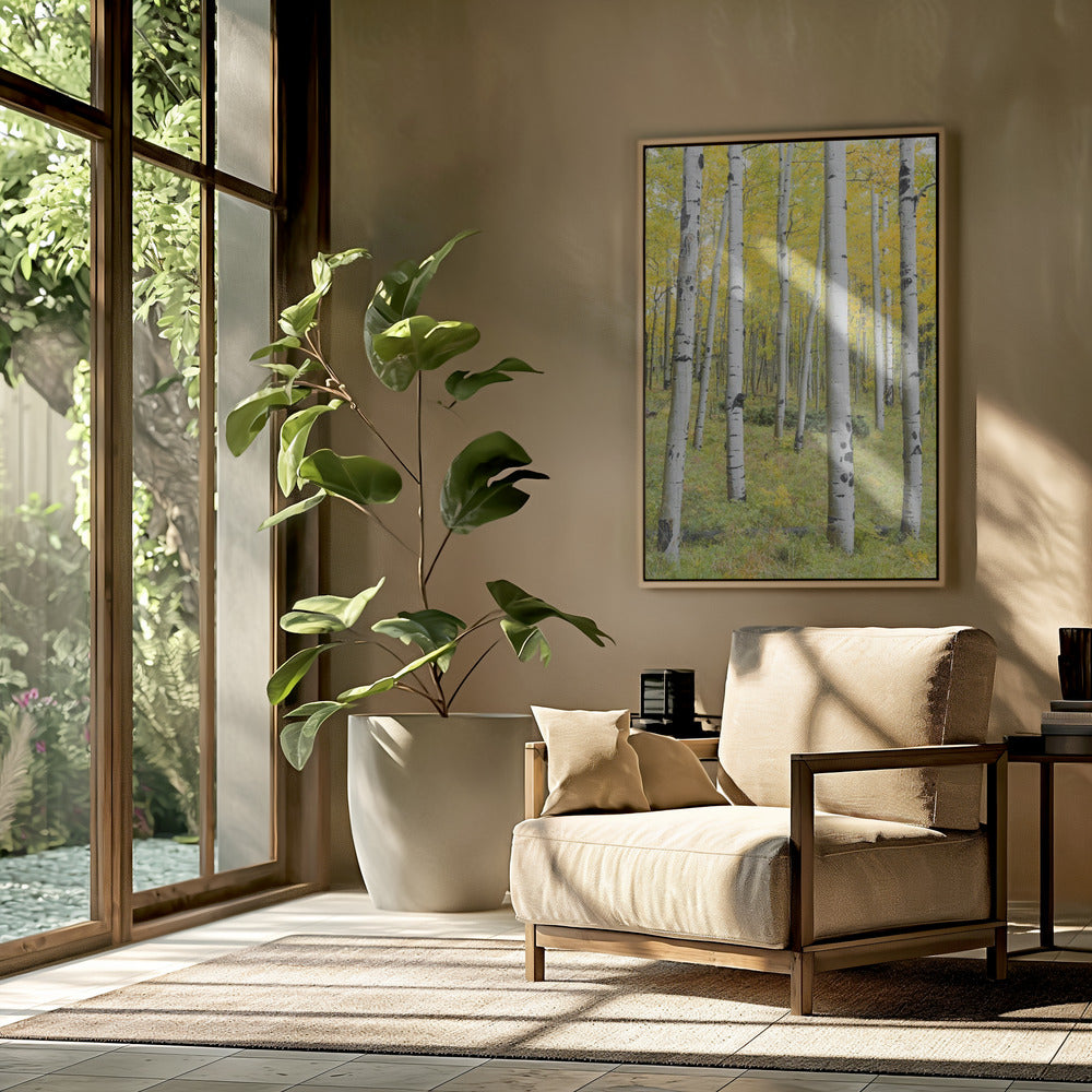 Yellow Birchs vertical | Poster