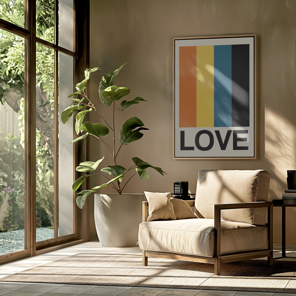 Retro Stripe LOVE Sundaze | Poster