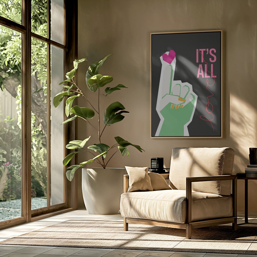 It's All Love Hand Grey | Poster