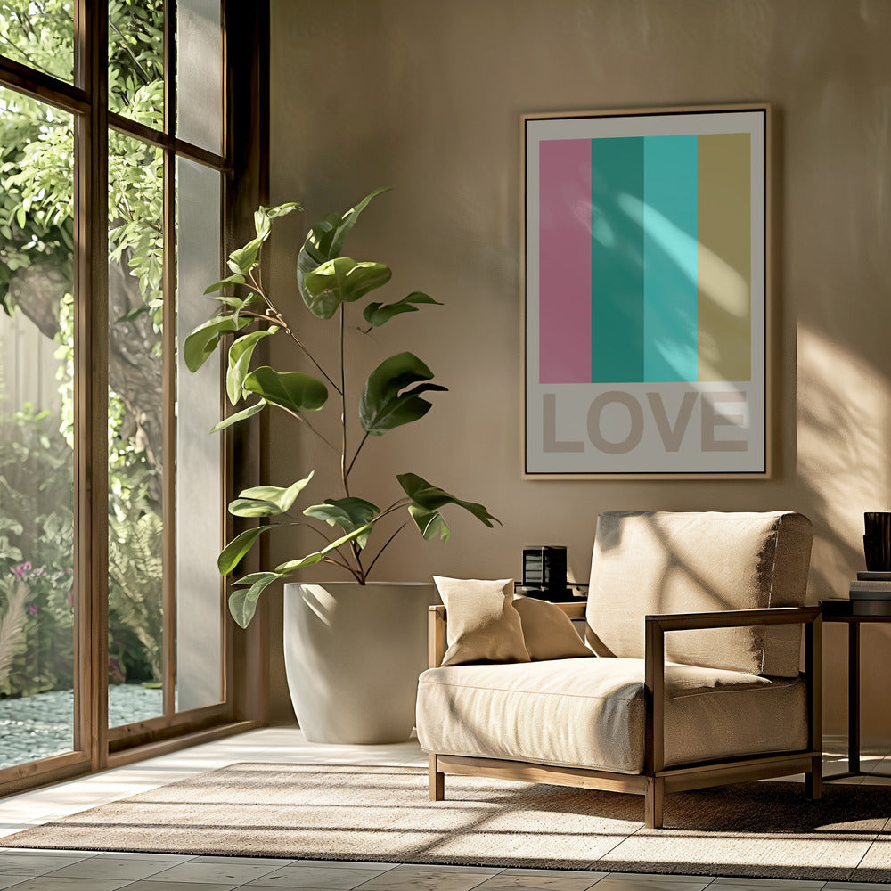 Retro Stripe LOVE CItrus | Poster
