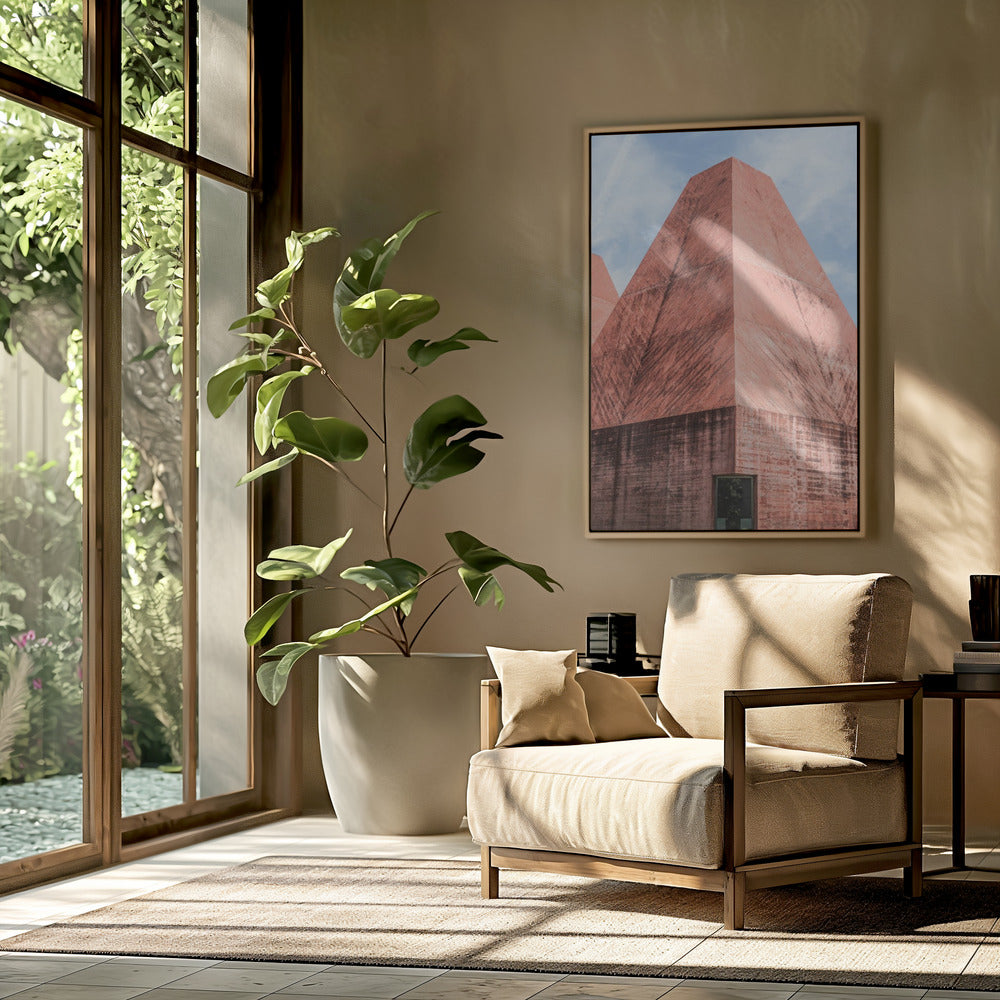 Crimson Geometric Tower | Poster