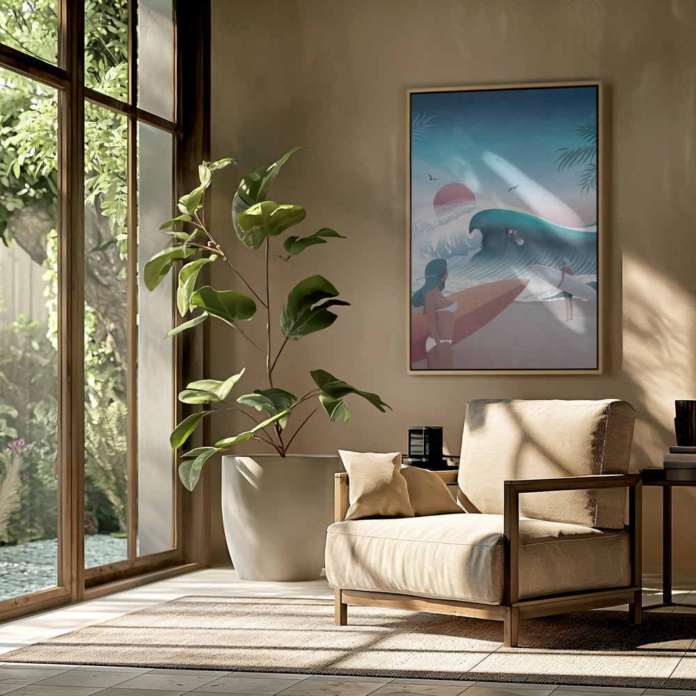 Sunset Surfing Scene | Poster