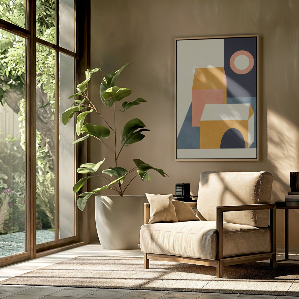 Rainbow Plus Shapes  Blue Mustard11 | Poster