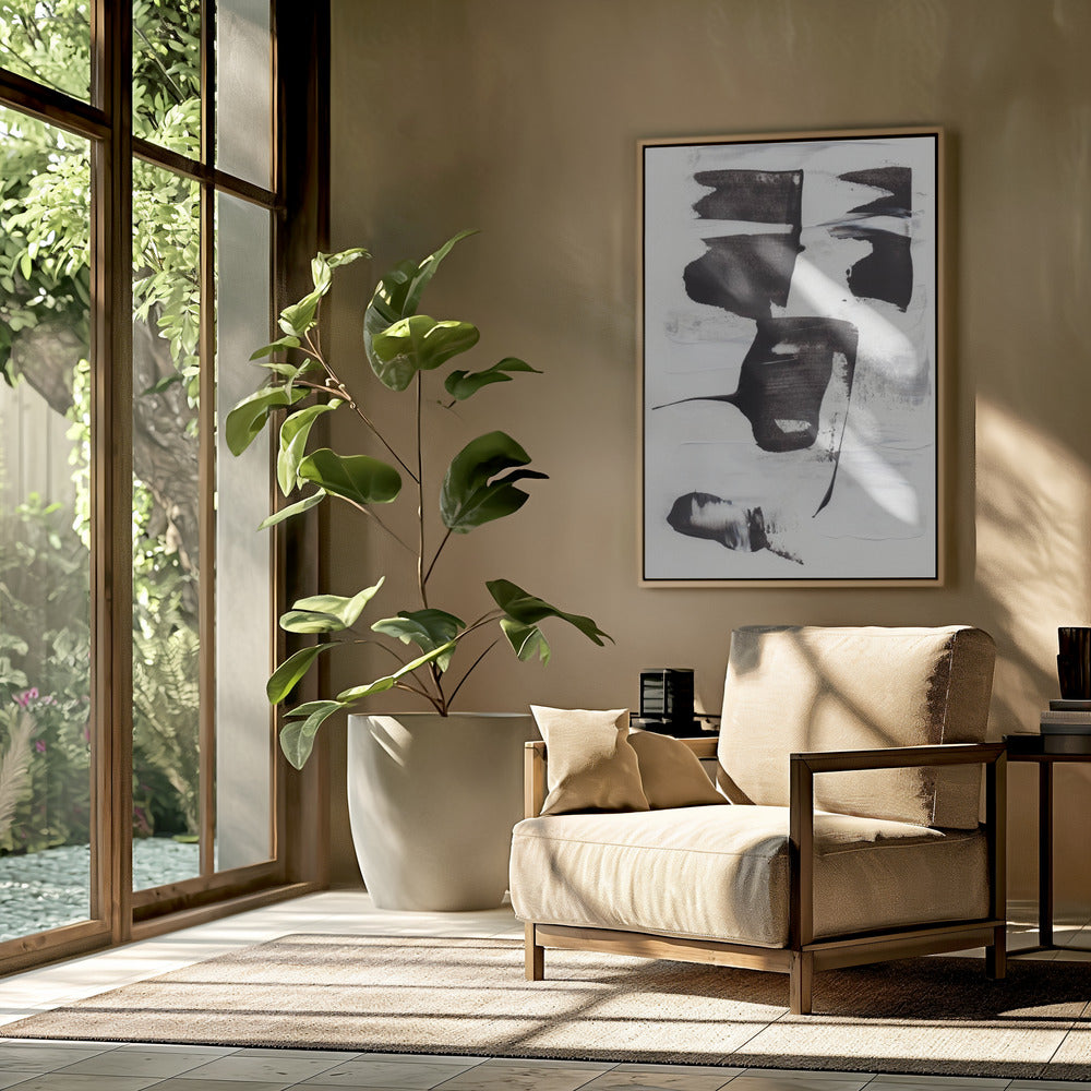 Expressive Monochrome Brushstrokes | Poster