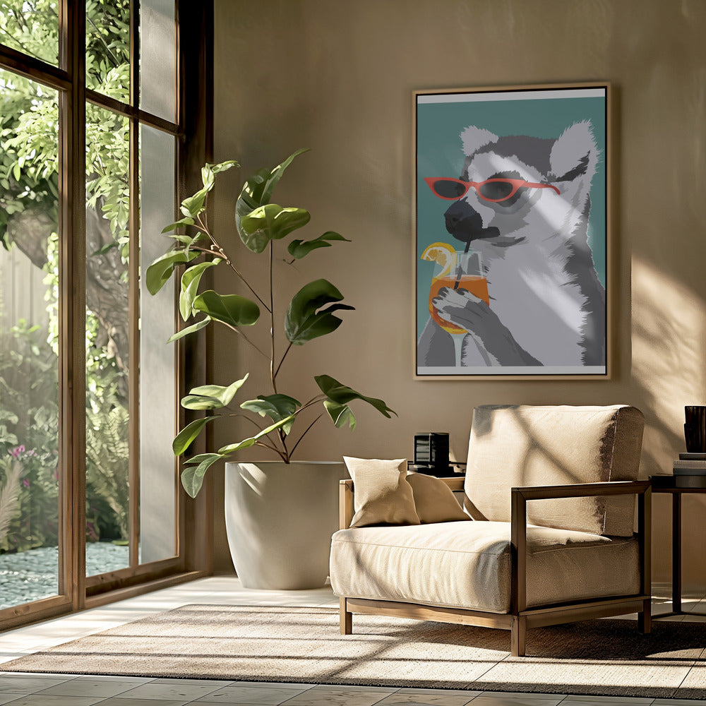 Jugdy Lemur with Drink | Poster