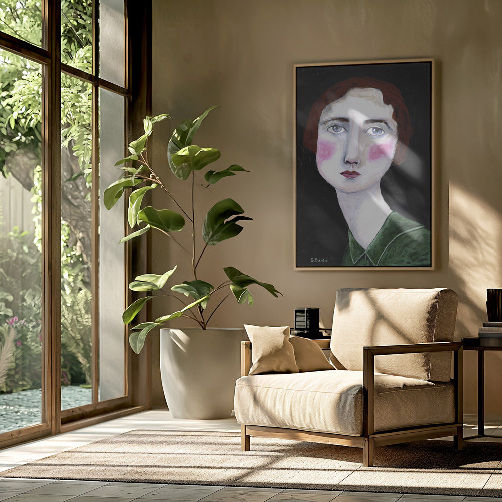 Vintage Woman with pink cheeks | Poster