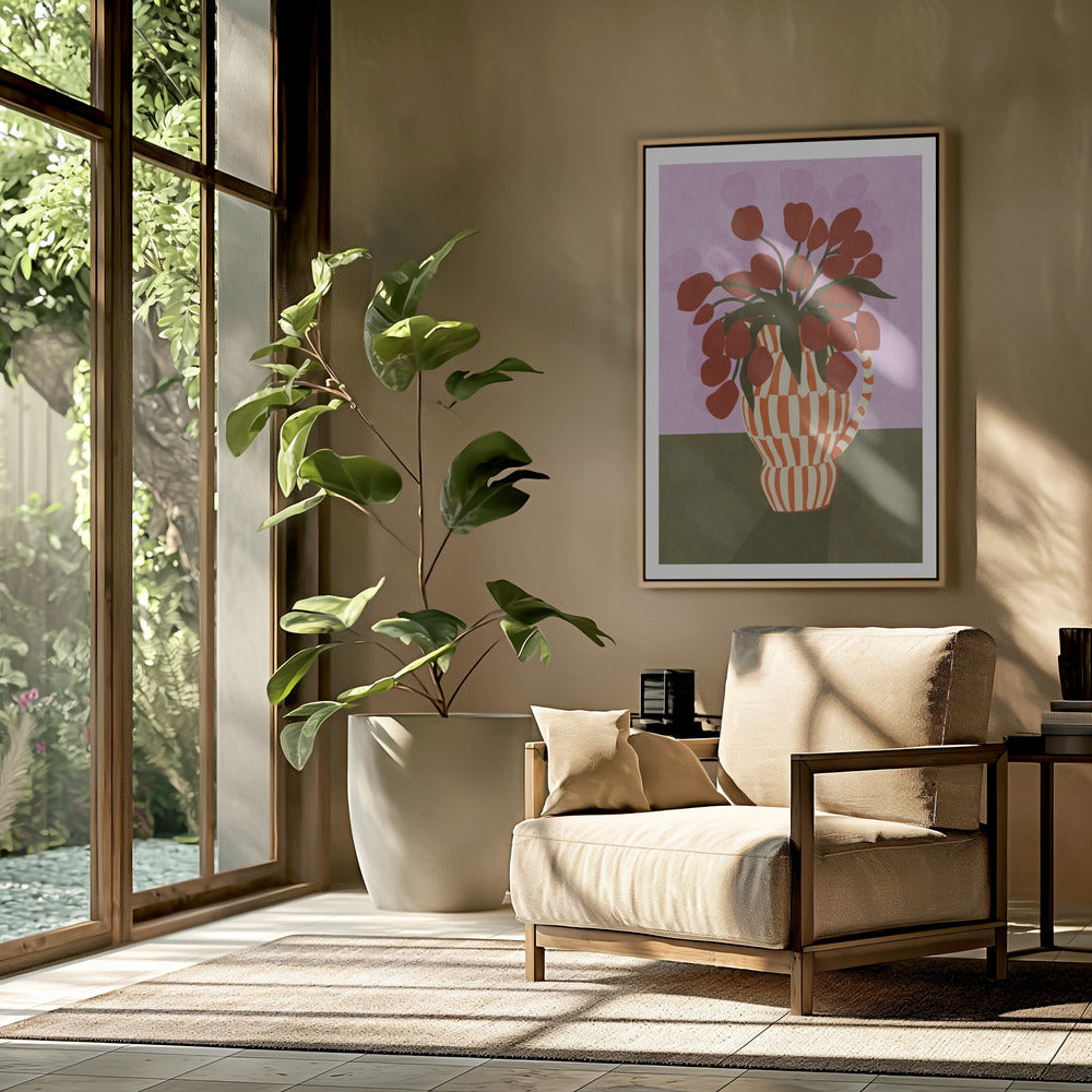 Bold Tulips in Vase | Poster