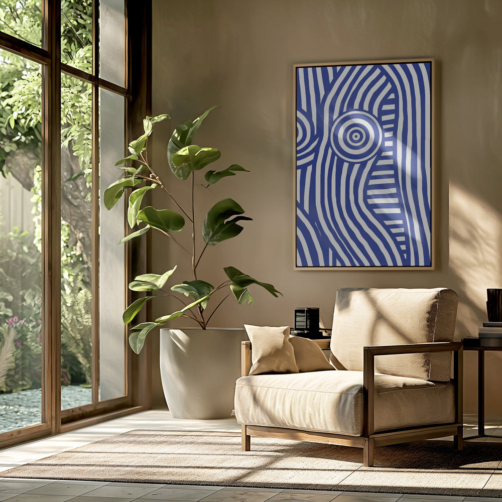 Front Blue and White Striped Nude | Poster