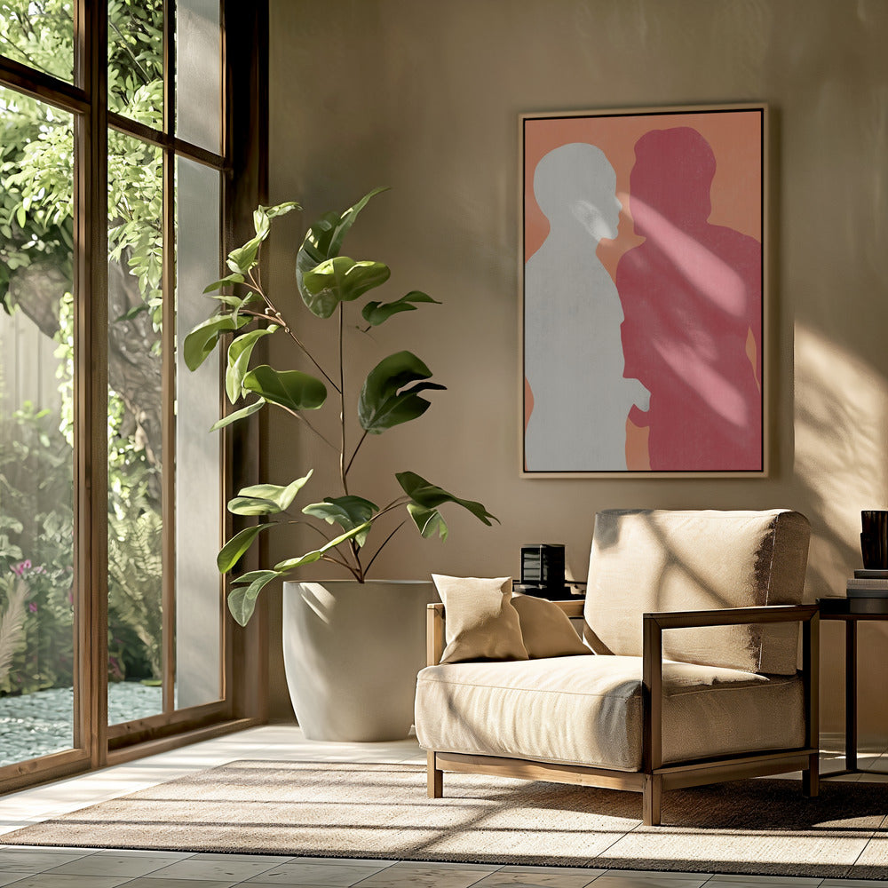 Silhouettes of Two Figures | Poster