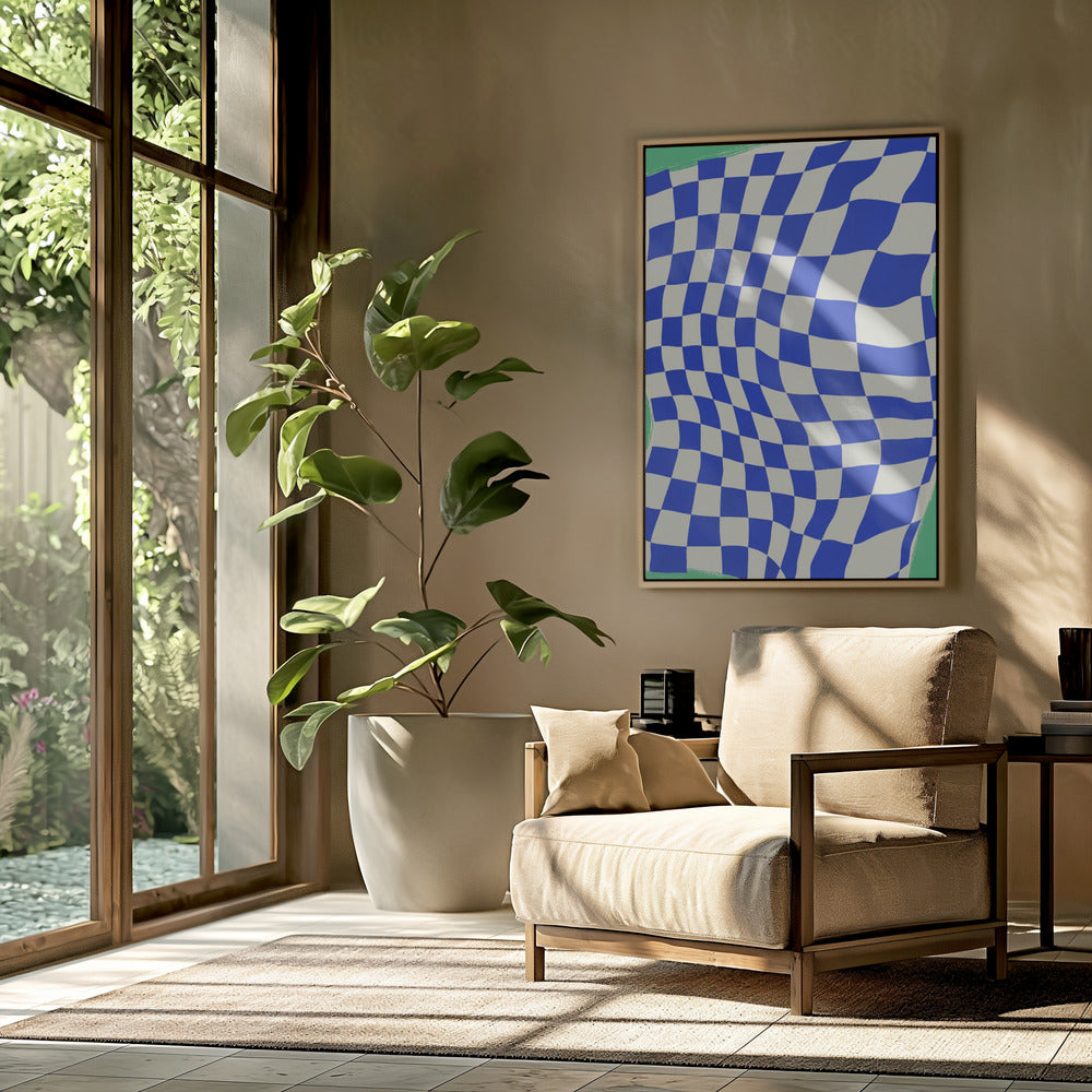 Blue Checker Pattern | Poster