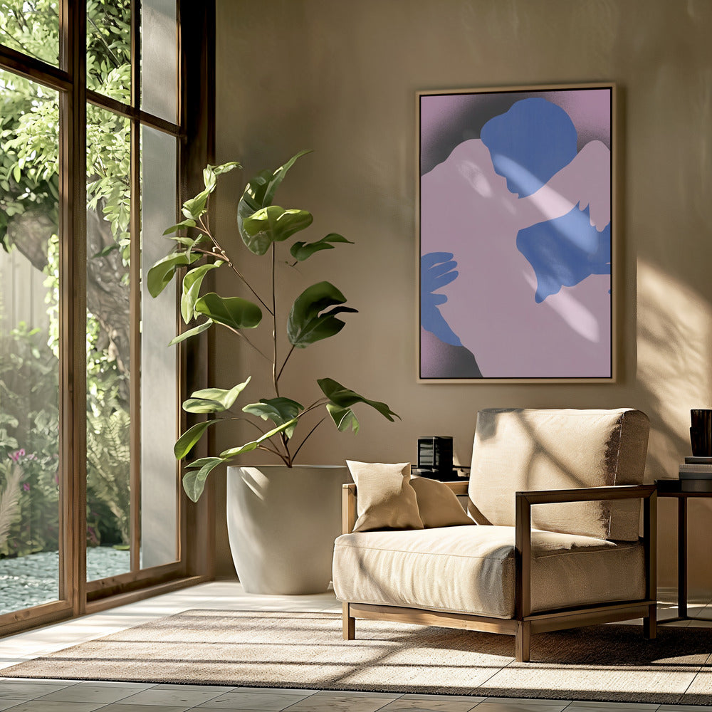 Two Abstract Figures in an Embrace | Poster