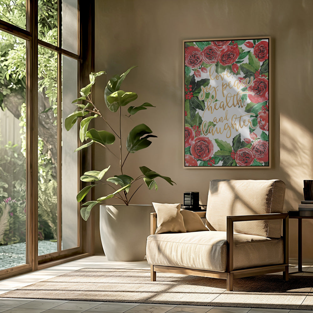 Best wishes holiday red roses | Poster