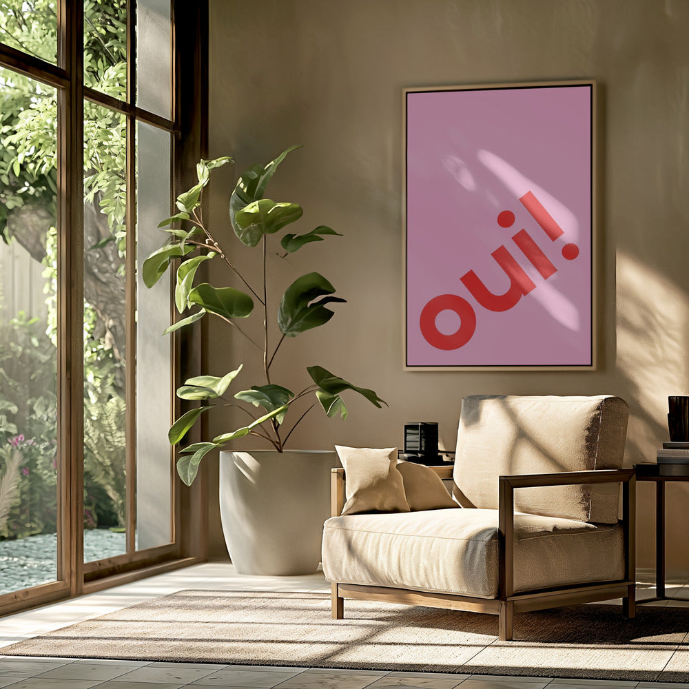 Oui in Bold Letters | Poster