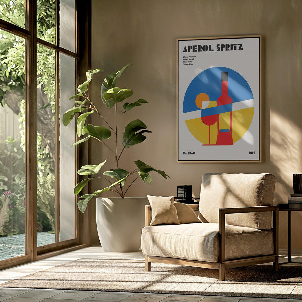 Aperol Spritz Cocktail Bauhaus Art Print | Poster