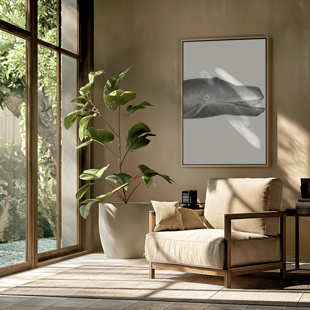 Whale Ii Tight Crop Handcolored Sealife Lithograph 1824 | Poster