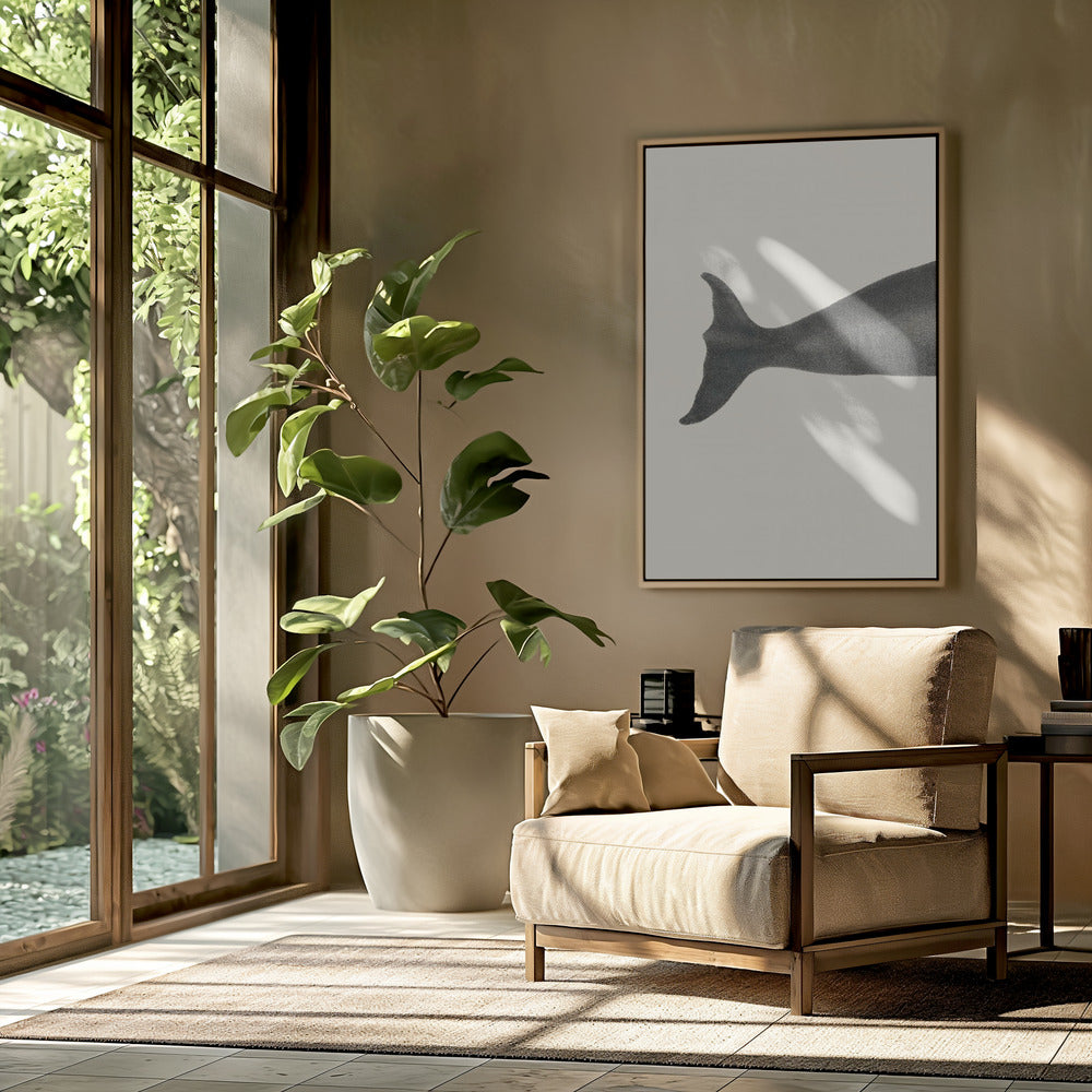 Whale Tight Crop I Handcolored Sealife Lithograph 1824 | Poster