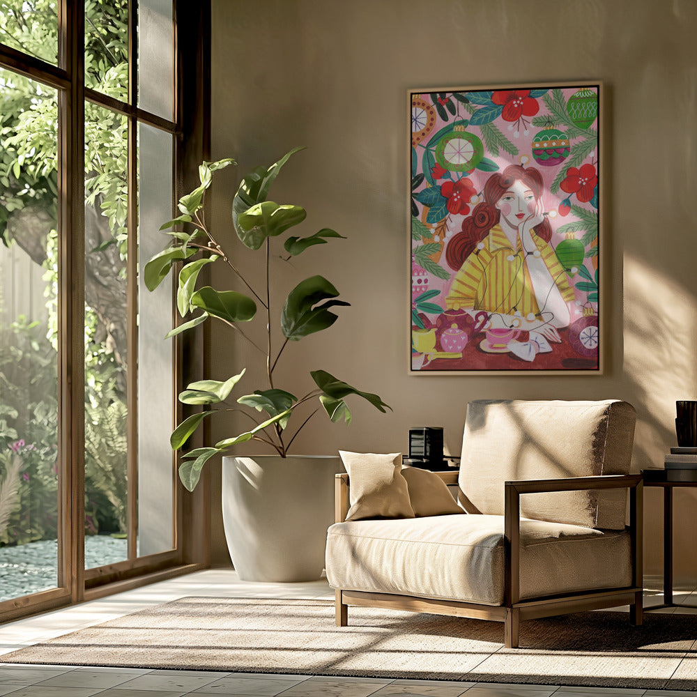 Retro Christmas Woman | Poster