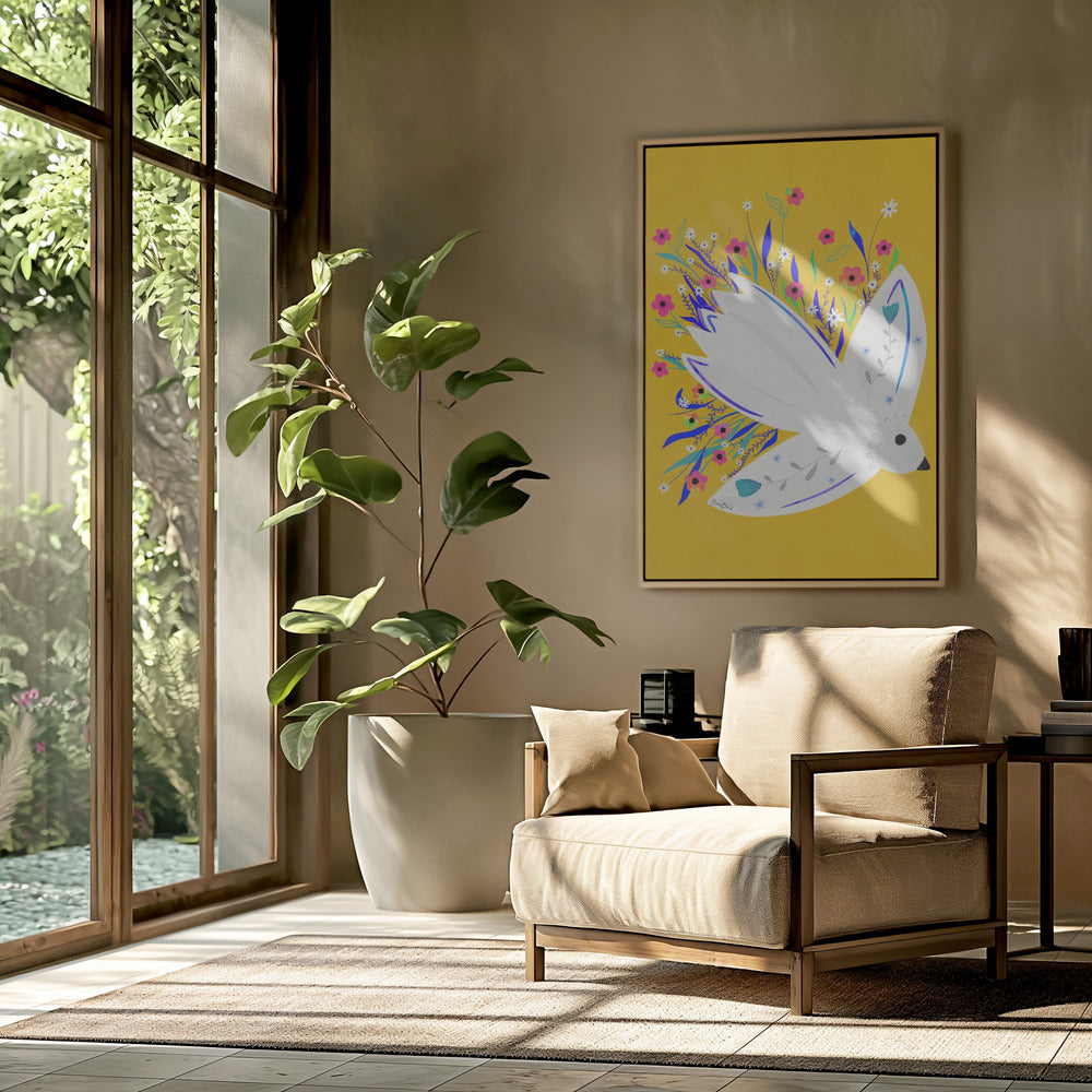 Bird in Flowers illustration | Poster