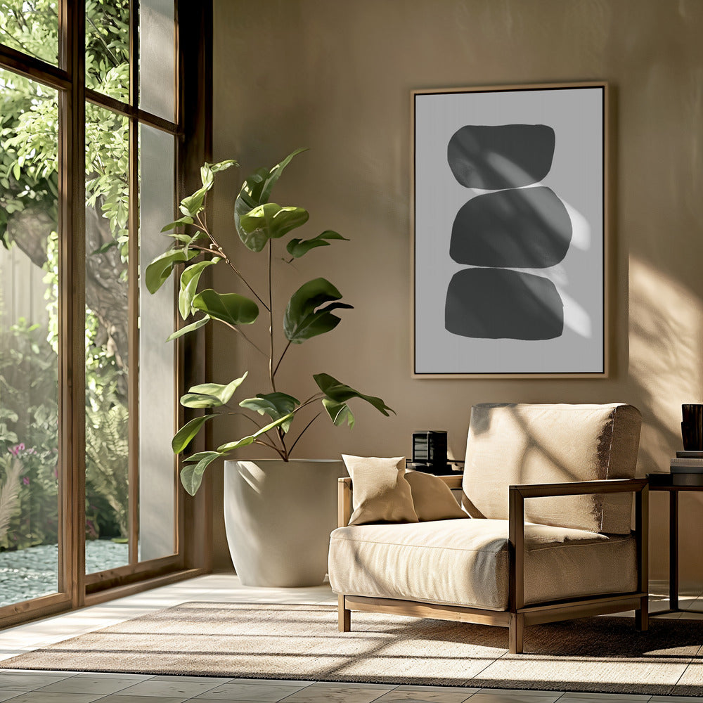 Three Stacked Black Shapes | Poster