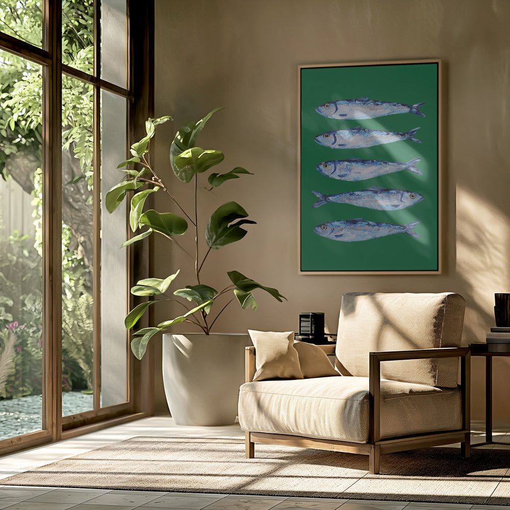 Sardines Forest Green | Poster