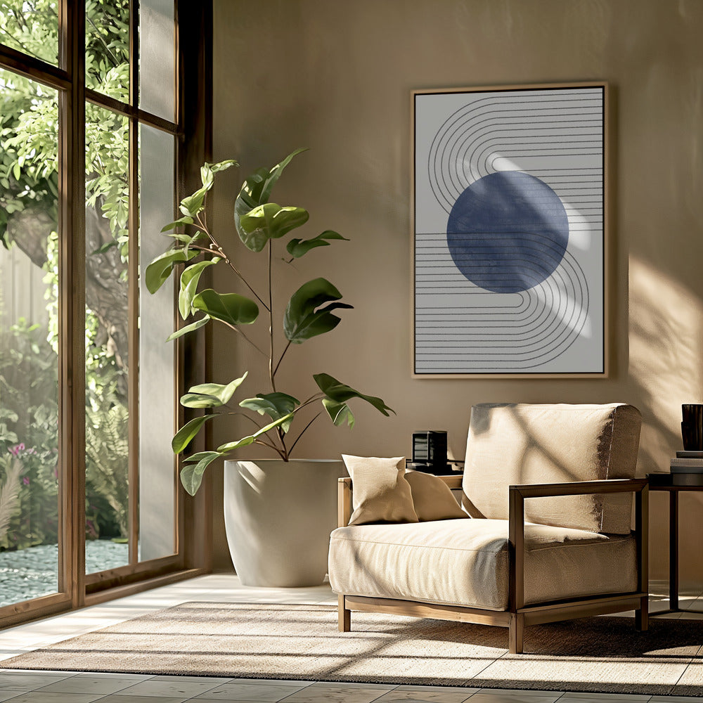Blue Eclipse Lines | Poster
