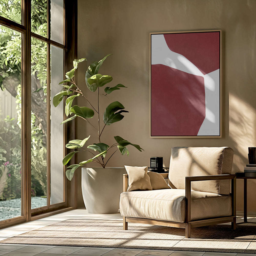 Abstract Red on white | Poster