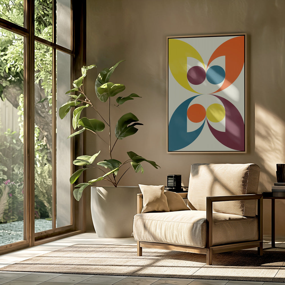 Colorful Symmetric Shapes and Circles | Poster