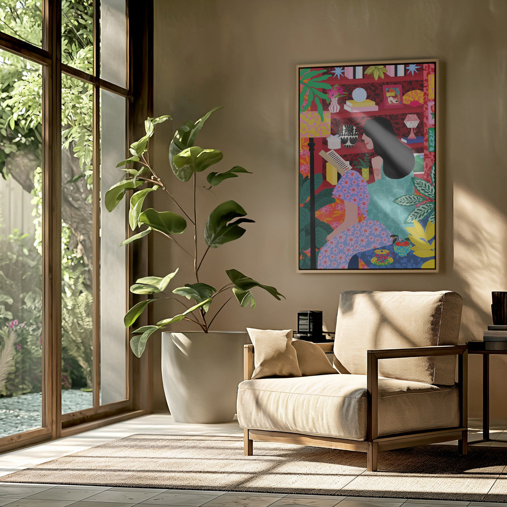 Girl Reading Her Favorite Book | Poster