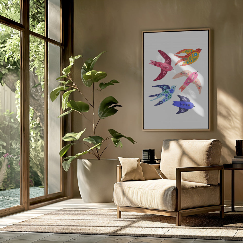 Whimsical birds | Poster
