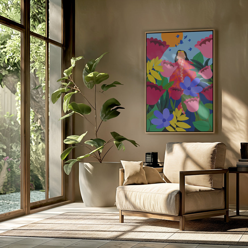 Woman in Flower Garden | Poster