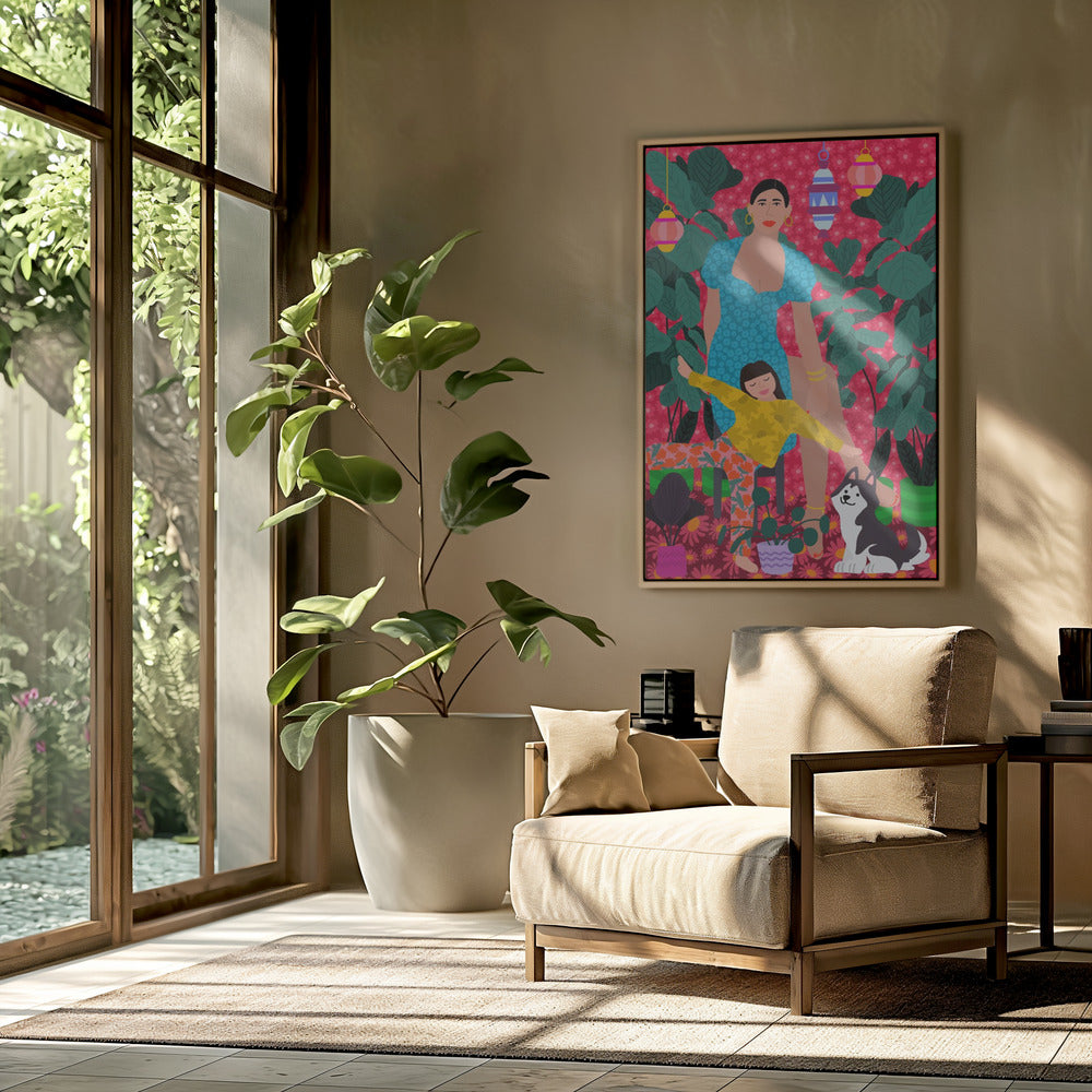 Woman and Child the Garden | Poster