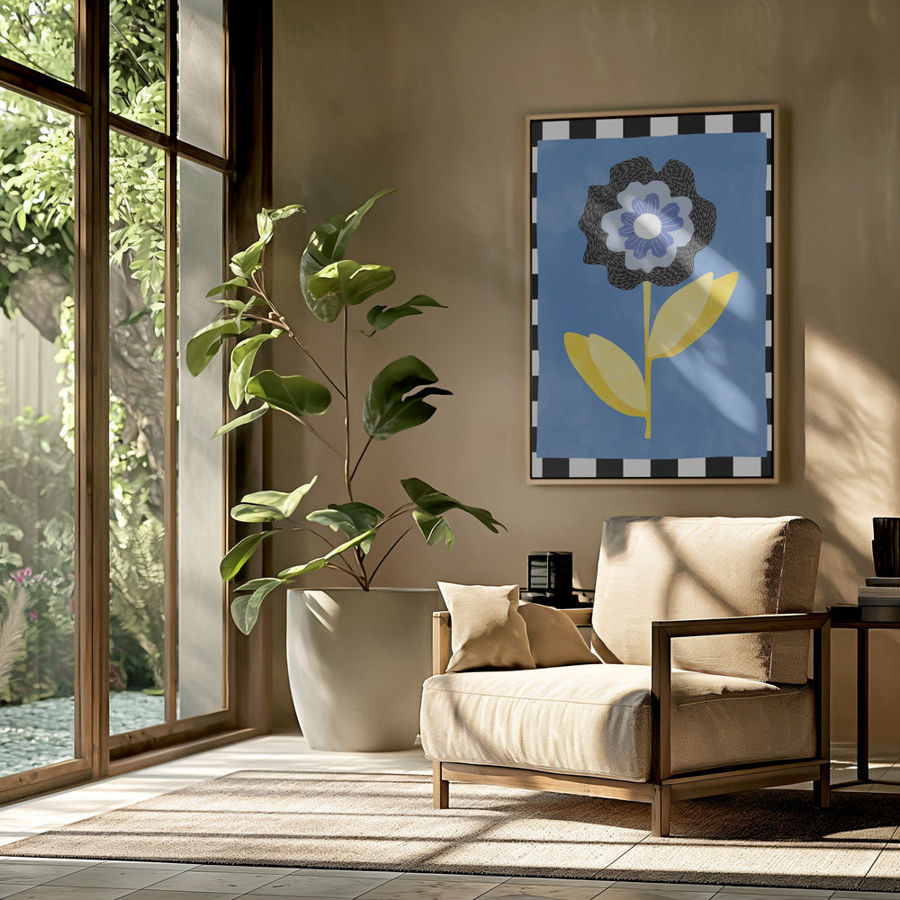 Flower with a Blue and Black Petal | Poster