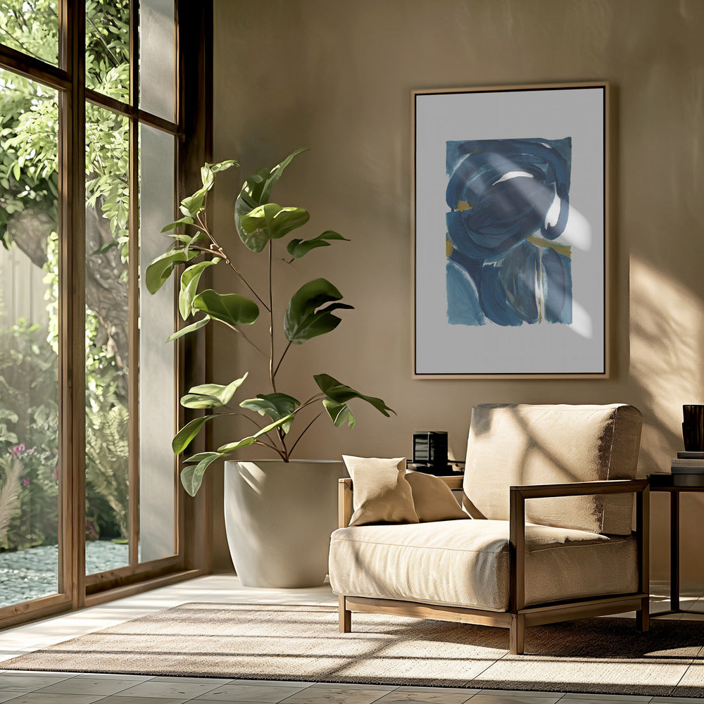 Navy Gold Abstract 2 | Poster
