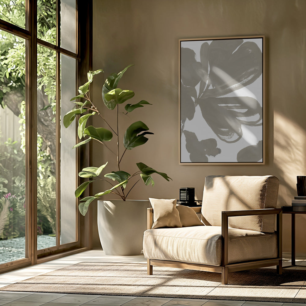 Giant Taupe Floral 1 | Poster