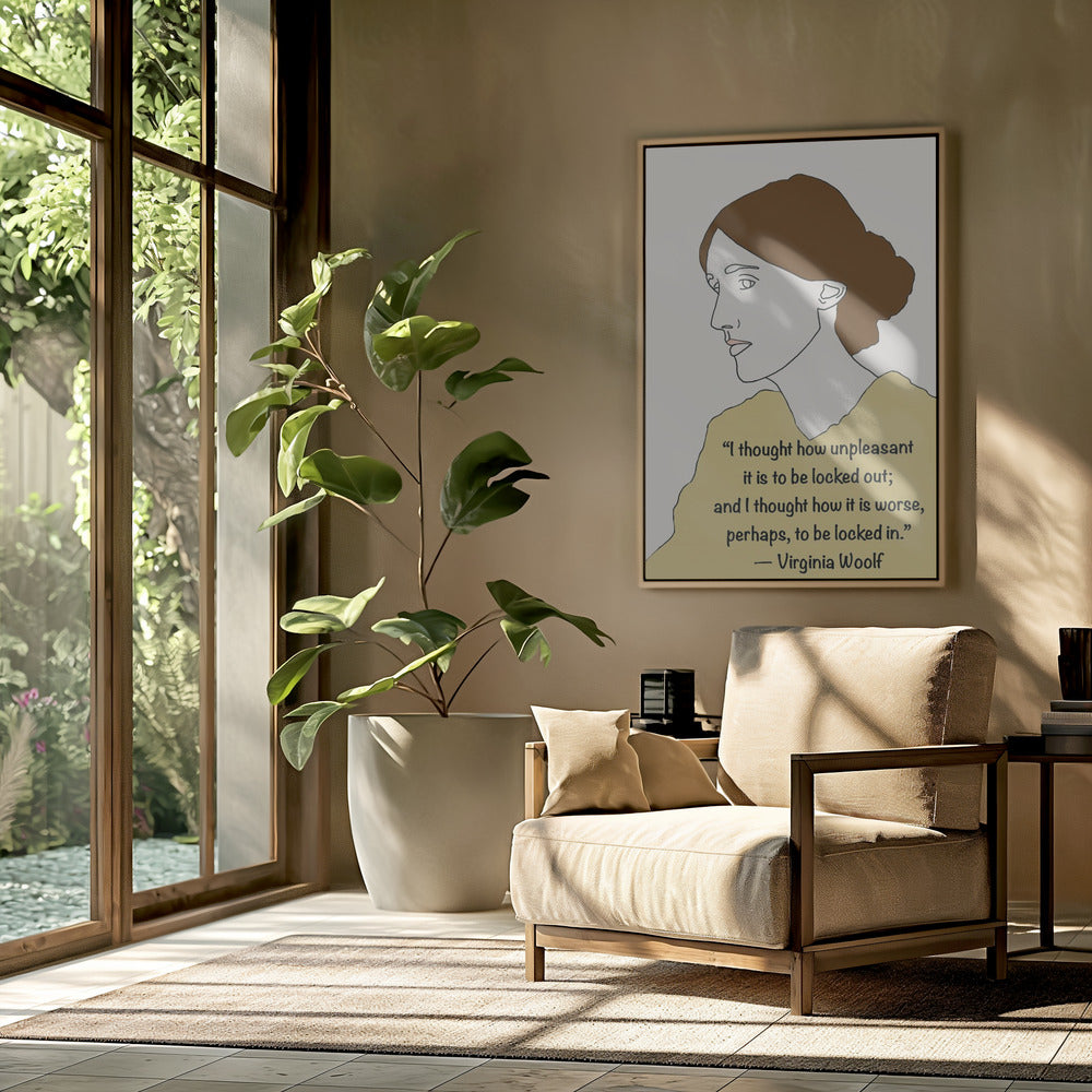Virginia Woolf Art Yellow | Poster