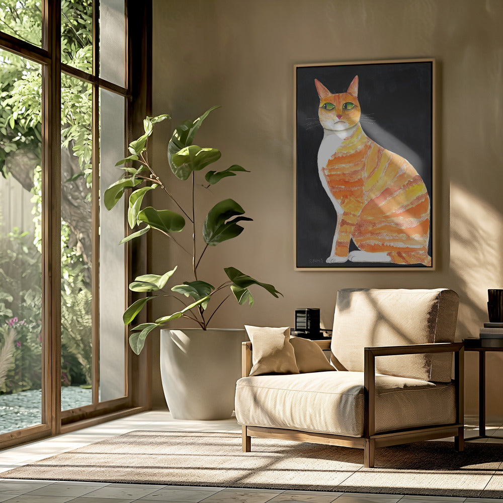 Orange Cat Side Eyes | Poster