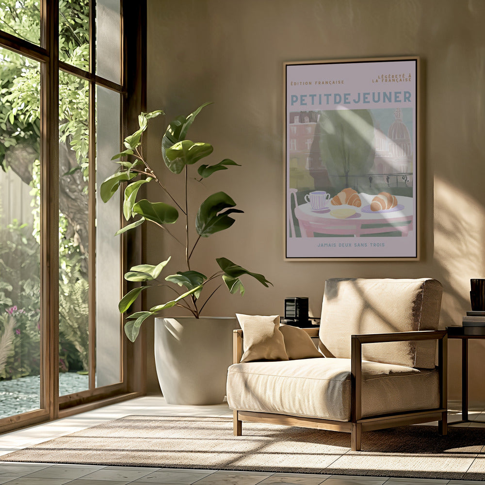 Petit Dejeuner, Croissants, Paris, Pastell | Poster