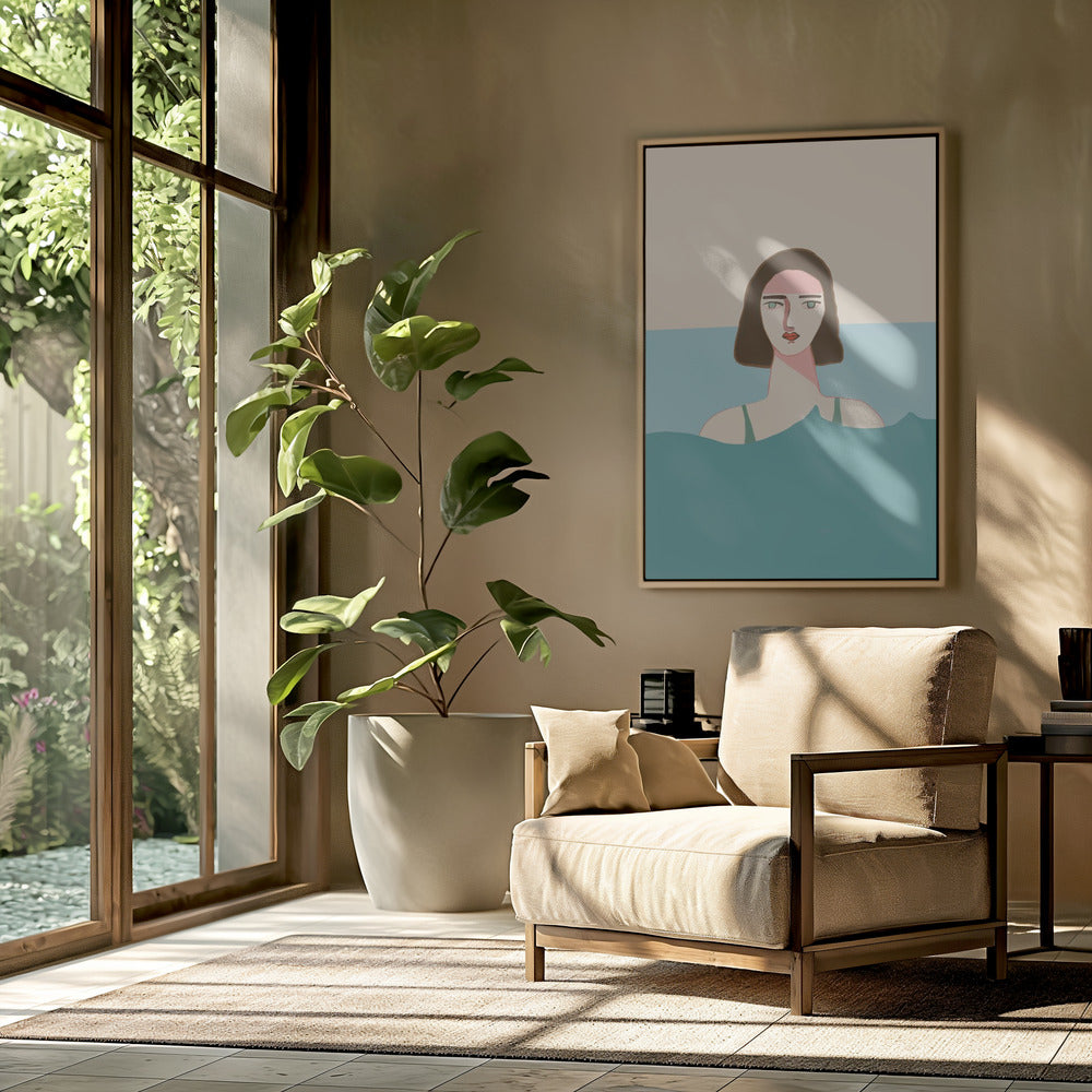 Ocean swimmer Brunette | Poster